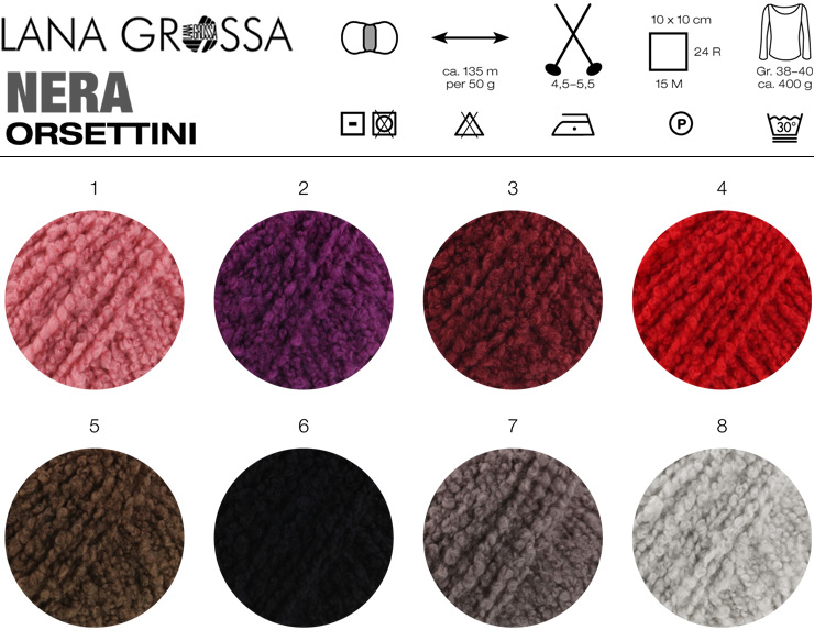 Farbkarte Lana Grossa Orsettini (Nera)