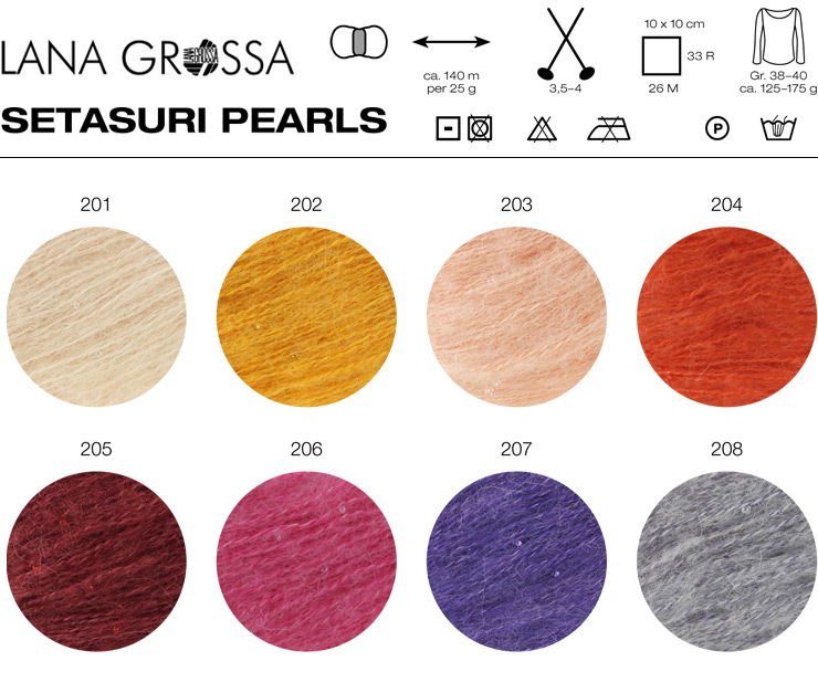 Farbkarte Lana Grossa Setasuri Pearls