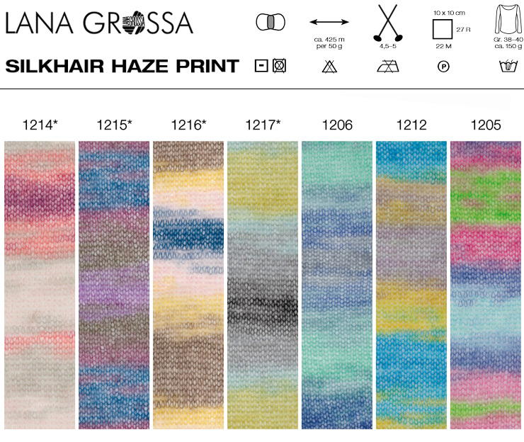 Farbkarte Lana Grossa Silkhair Haze Print