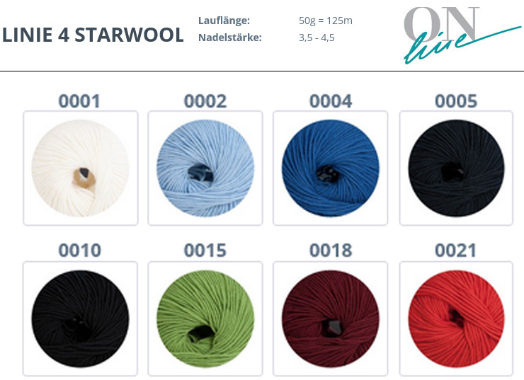Farbkarte ONline LINIE 4 Starwool
