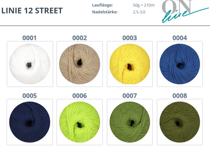 Farbkarte ONline LINIE 12 Street