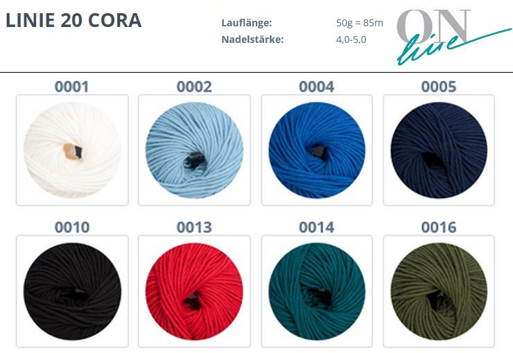 Farbkarte ONline LINIE 20 Cora