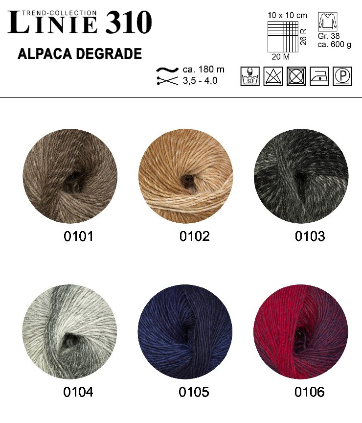 Farbkarte ONline LINIE 310 Alpaca Degradé