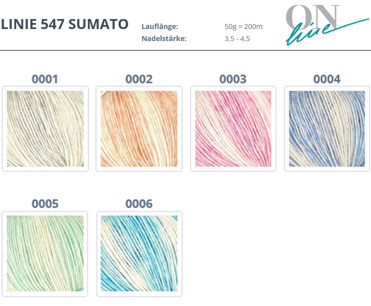 Farbkarte ONline Linie 547 Sumato