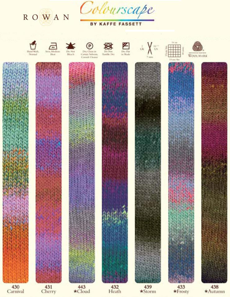 Farbkarte Rowan Colourscape Chunky