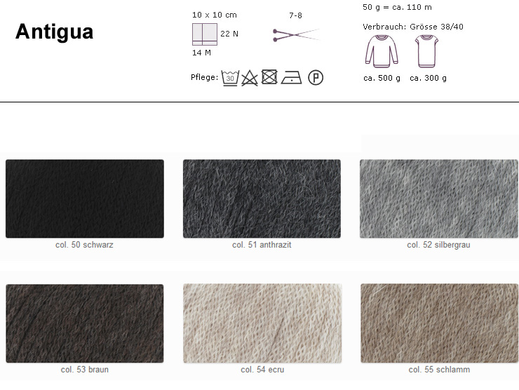 Farbkarte Schulana Antigua Farbkarte Schulana Antigua