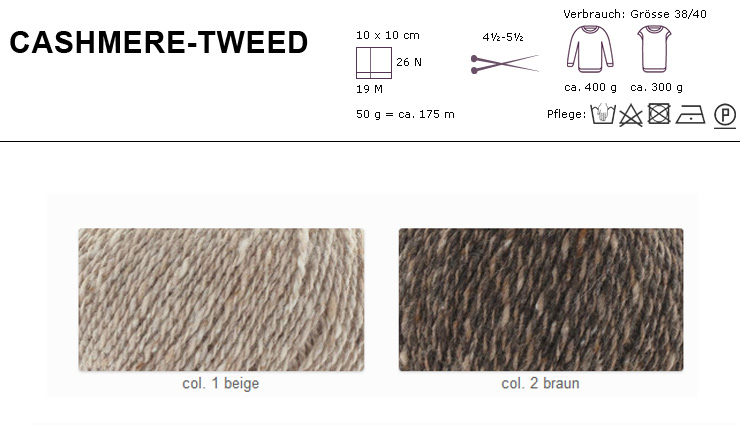 Farbkarte Schulana Cashmere-Tweed Farbkarte Schulana Cashmere-Tweed